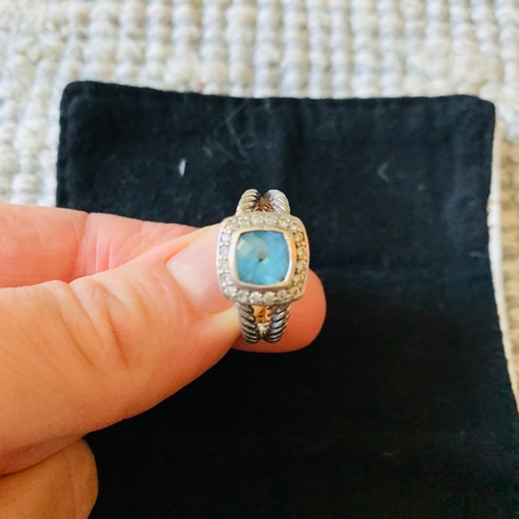 David Yurman Petite Albion size 7.5 BLUE TOPAZ - Picture 4 of 8